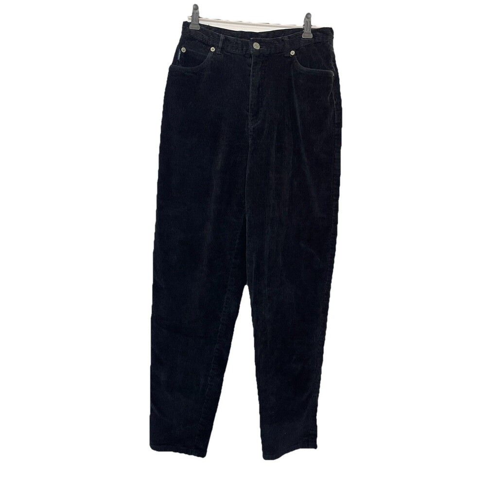 Lauren Ralph Lauren Black Corduroy Women's 8 Petite Cropped Pants Vintage